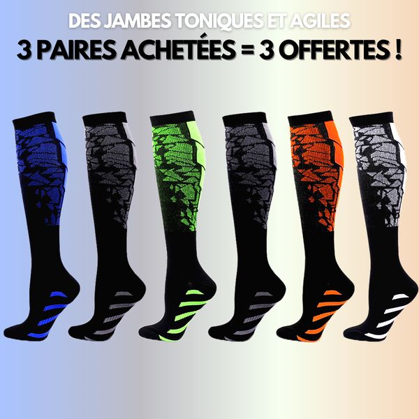 FitComprim - Chaussettes de Compression (3 PAIRES ACHETÉES = 3 OFFERTES)